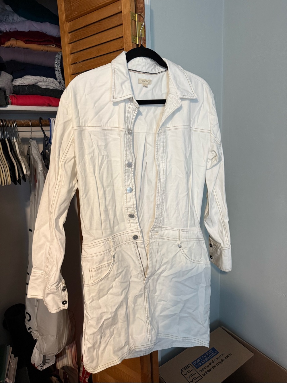 Pilcro White Long Jean Dress